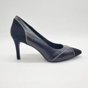 Midnight Velvet Womens Classic Pump Black Pointed Toe Slip‎ On Stilettos 7.5 M